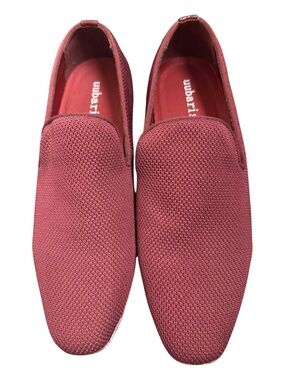 Uubaris Men's Slip-On Knit casual dress Loafers shoes walking- Rose Maroon Sz10
